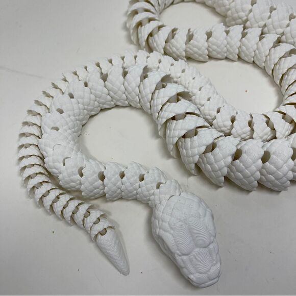 Articulating Snakes 3D Printed 5 Feet Long White Color Décor Gift or Education 6 - Picture 6 of 7